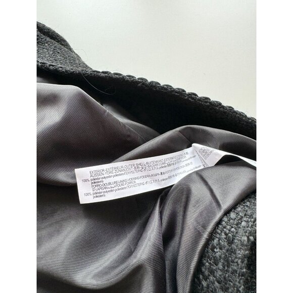 NWOT ZARA Black Textured Boucle Tweed Buttoned Open Front Blazer Jacket, Size M - Picture 12 of 16
